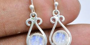Plain Rainbow Moonstone Earrings
