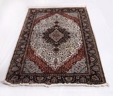 KASHMIRI HAND KNOTTED RUG WOOL SILK AREA CARPET