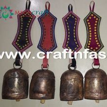 Leather Copper Bell Keychain