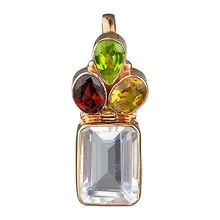 Multi Gemstone Gold Plated Pendant