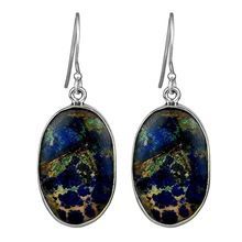 Silver Azurite Earring