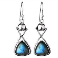 Silver Labradorite Earring