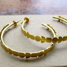 Gold Geometric Hoop Large Metal Hoop Dangle Fashion Statement Earrings