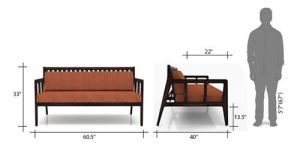 Three Seater Wooden Sofa