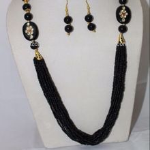 Black Glass Beads Necklace