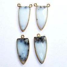 Dendritic Opal Gemstone Point Bezel Connector