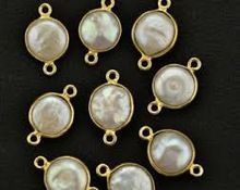 Mother of Pearl Coin Shape Connectors