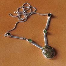 Unakite Green Zirconia Necklace