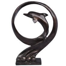 Fish with Round Shape Bronze Statue