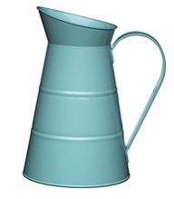 LIGHT BLUE GALVANIZED GARDEN FLOWER JAR