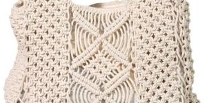 Wooden Handle Macrame Bag