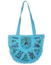 Hathi Pattern Embroidery with Mirror Work Handbag