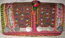 Patchwork Handmade Purse with Beaded Mirror Work Tassel