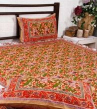 Sun and Moon Tie Dye Screen Printed Bedsheet