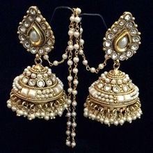 Artificial Gold Kundan Polki Bridal Earrings