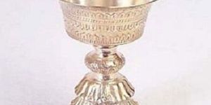 Buddhism White Metal Butter Lamps