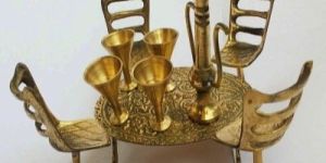Brass Shades Set of Table And Chair