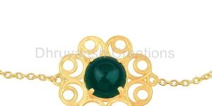 Gold Plated Floral Design Chain Bracelet