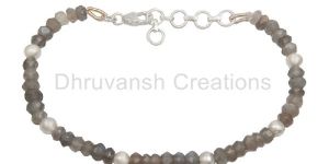 Gray Moonstone Beaded Bracelet