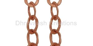 Hammered Link Chain Dangle Earrings