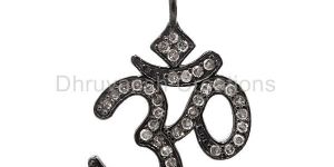 Pave Diamond OM Charm Pendant