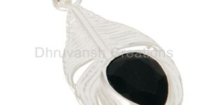 Peacock Feather Silver Pendants