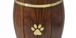 Wood Barrel Pet Urn