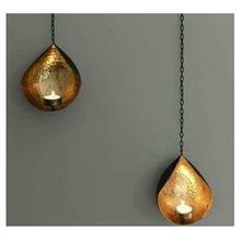 Black and Gold Metal Hanging Candle Tea Light