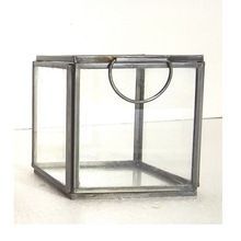 Mini Black Antique Iron Glass Jewelry Box