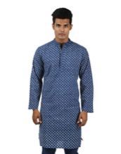 Geometric Long Buttoned Mens Kurta
