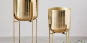 Brass Plated Floor Planter