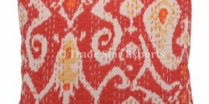 Kantha Ikat Fabric Cotton Cushion Cover