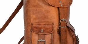 Leather School Backpack Bag
