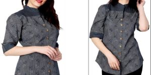 Cotton Grey Printed Shirts