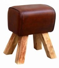 LEATHER SMALL STOOL