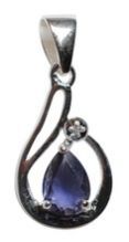 Iolite Faceted Pear Shape Pendant