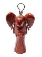 Red Jasper Wire Wrap Angel Pendant
