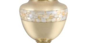 Antique Shiny Gold Mother of Pearl Urns