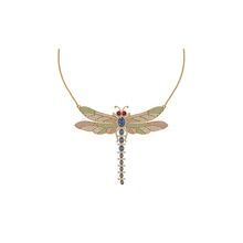 Gold Pave Diamond Dragonfly Necklace