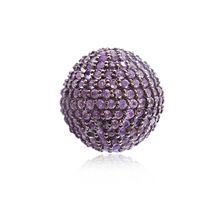 Pave Amethyst Gemstone Bead Ball Finding