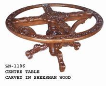 Hand Made Finely Wood Carved Round Table
