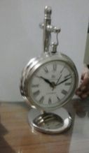 Silver Plated Table Clock with Stand