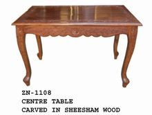 Wood Carving Vintage Table for Living Room