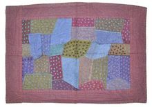 Unique Patchwork Indian Tribal Multi Color Cotton Handmade Sari