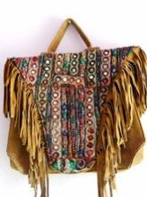Leather Fringe Banjara Bag
