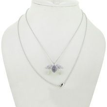 Gemstone Housefly Pendant Necklace JEWELRY