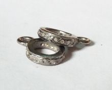 Pave Diamond Lobster Lock Clasp Rings