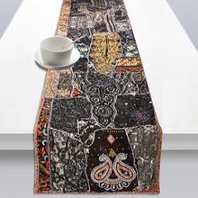 Elegant Ethnic Indian Embroidery Beaded Table Runner,