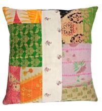 Vintage Kantha Cushion Cover Cotton Euro Sham