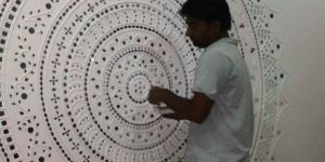 Traditional Mud Mirror Wall Painting